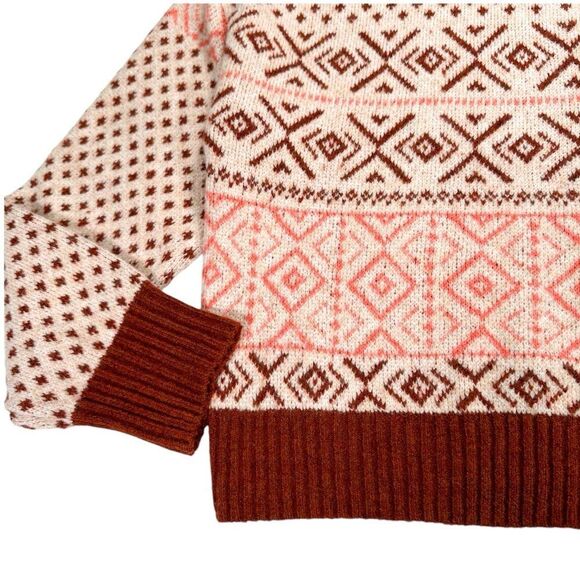 American Eagle Fairisle Mock Neck Cropped Sweater Size M - Picture 10 of 12